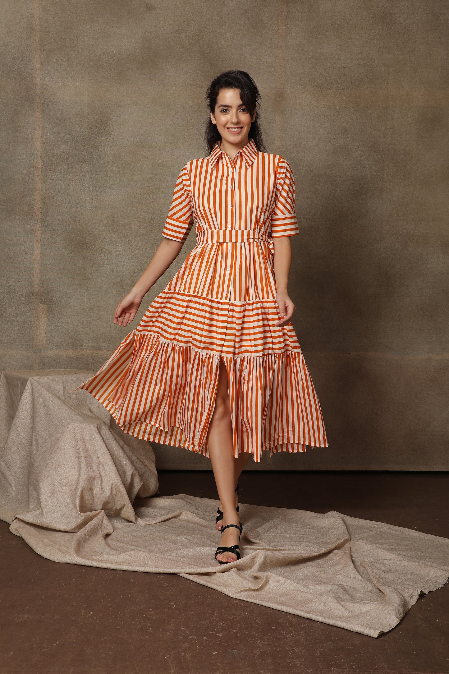 Sorbet Striped Shirt Dress