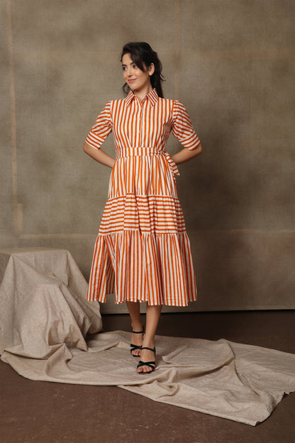 Sorbet Striped Shirt Dress