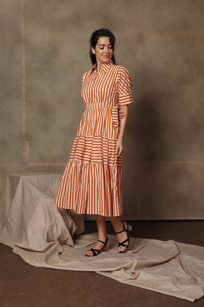 Sorbet Striped Shirt Dress